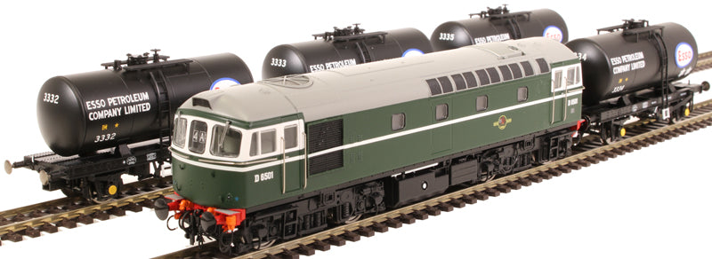 Class 33 - BR Green - D6501 + 4 Esso Tanks - OO Scale - Train Pack