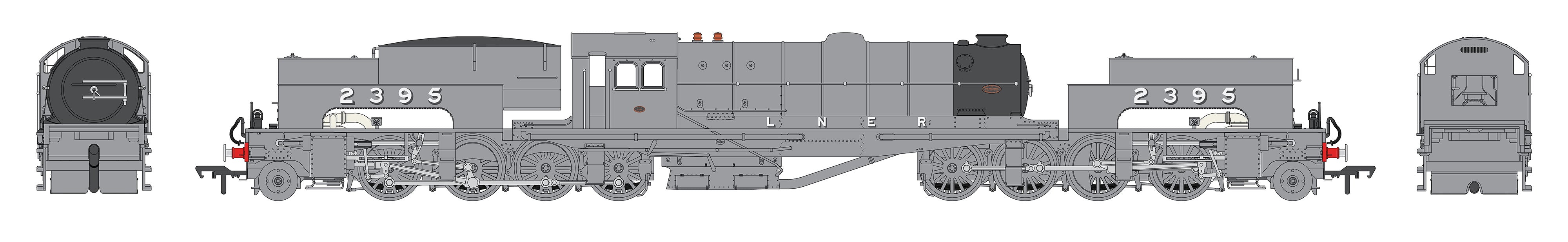 LNER U1 - LNER Works Grey - 2395 - OO Scale – Heljan.com