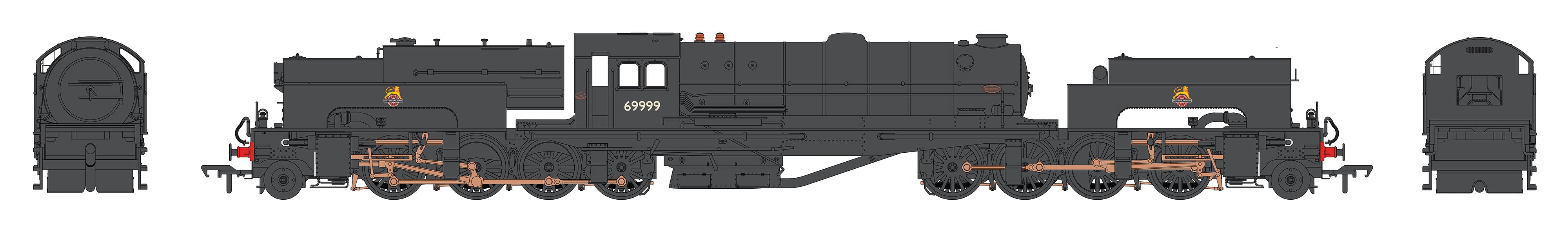 LNER U1 - BR ブラック（初期エンブレム） - 69999（石油燃焼） - OOスケール – Heljan.com
