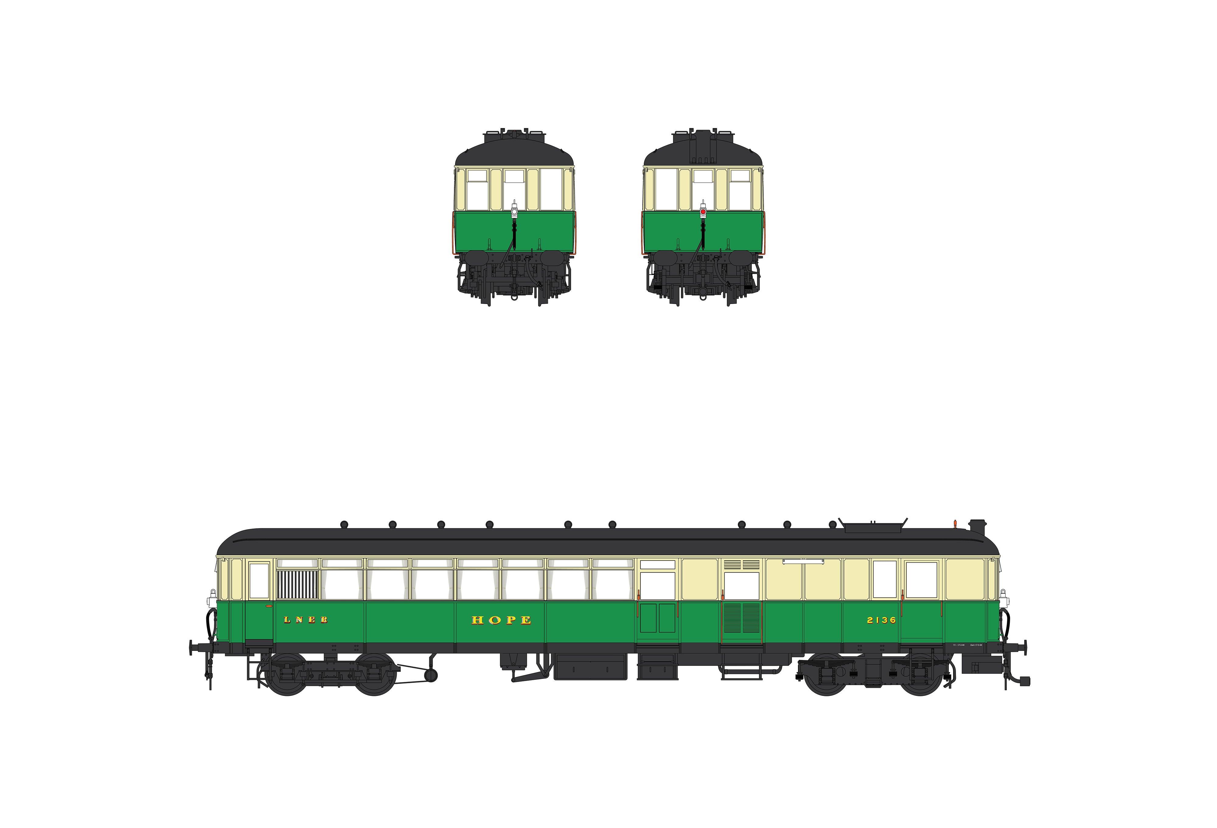 Sentinel Güterwagen - LNER Grün/Cremé - 2136 HOPE