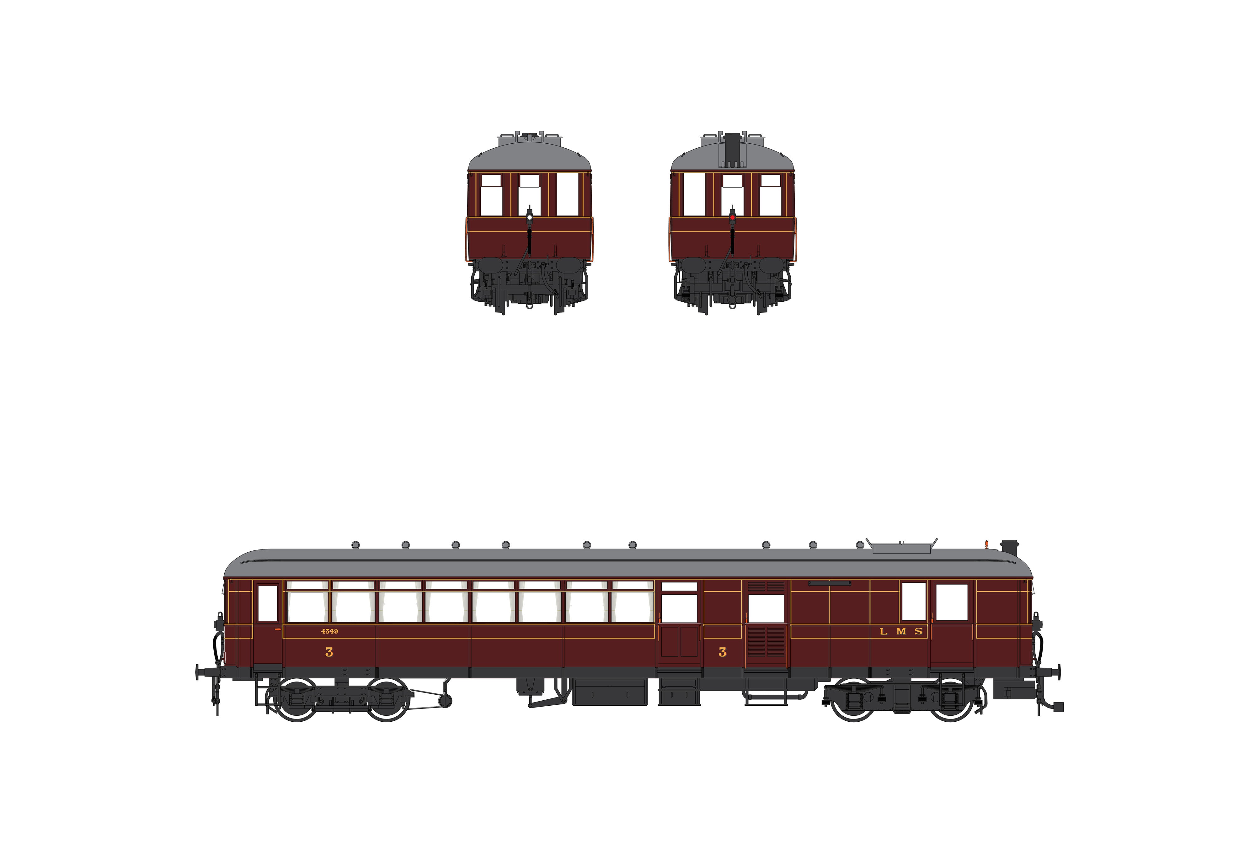 Sentinel Güterwagen - LMS Crimson Lake - 4349 - Mit DCC-Sound ausgestattet