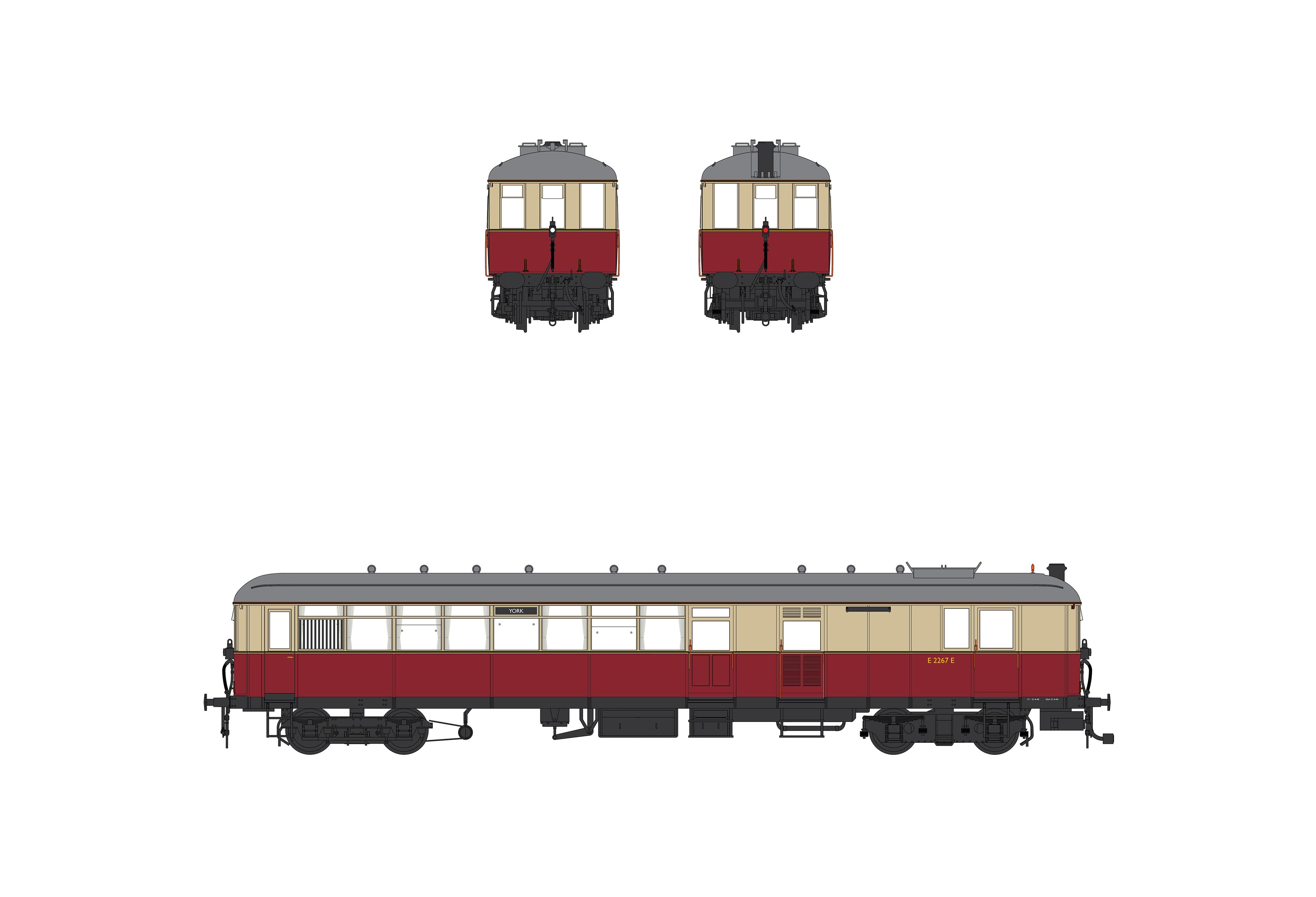 Sentinel Güterwagen - BR Karmesin/Cremé - 2267 - Mit DCC-Sound ausgestattet