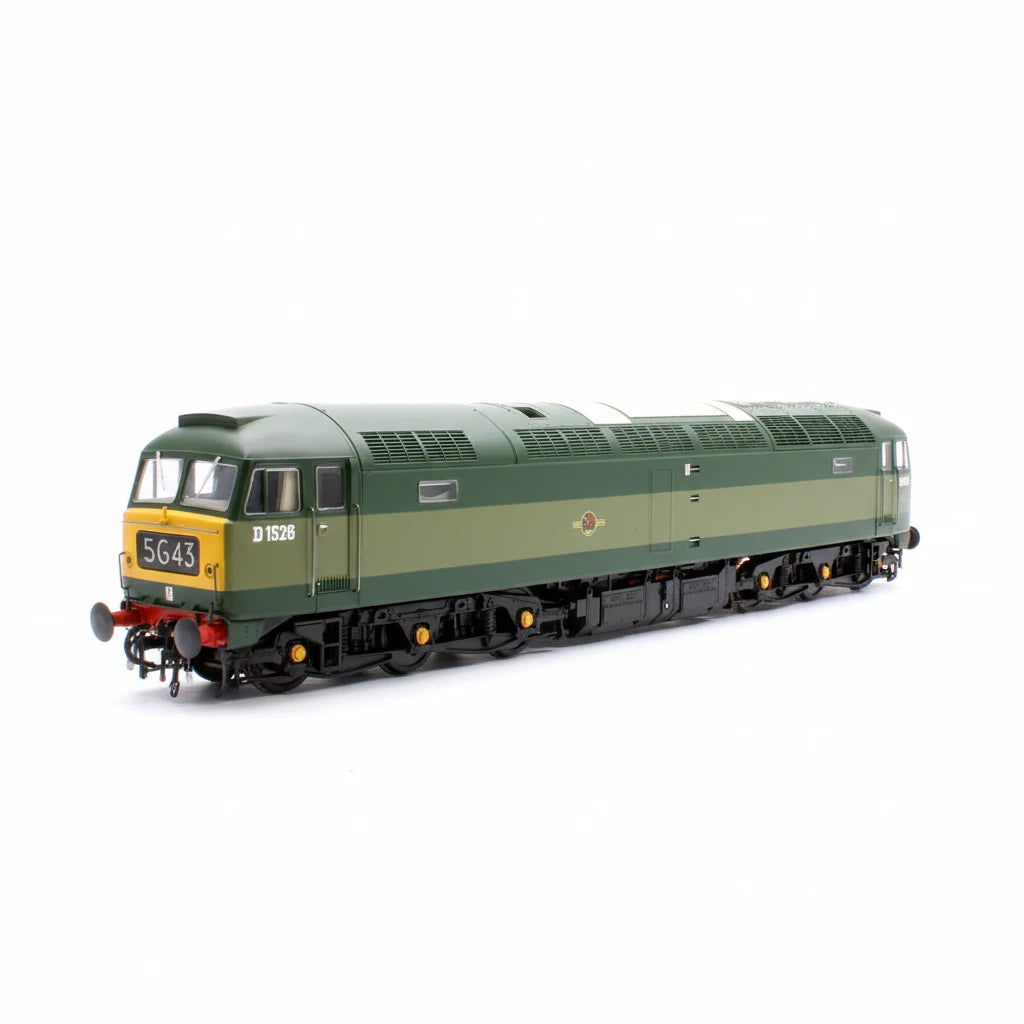 Model of a green diesel locomotive on a white background