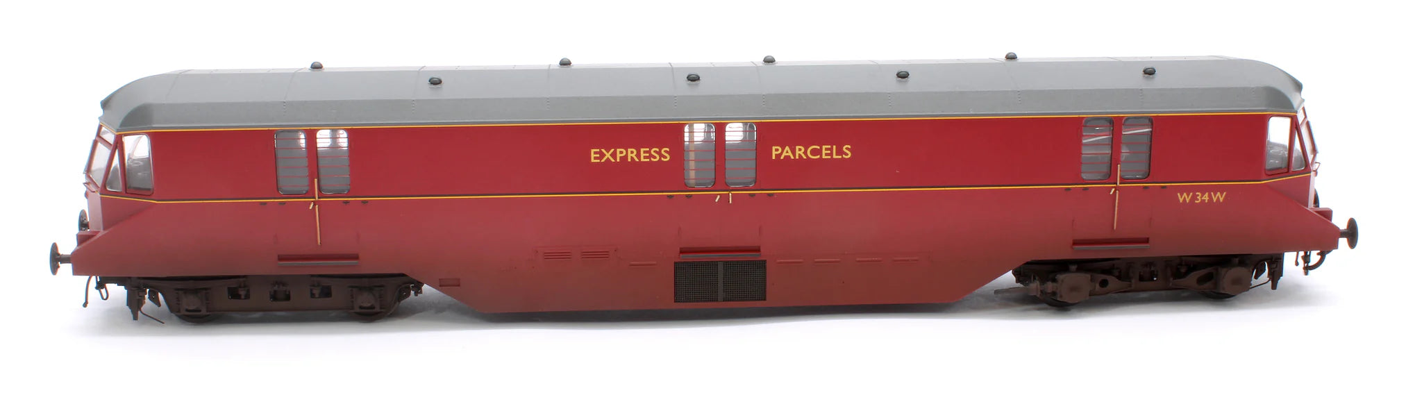 GWR AEC -rautavaunu - BR Crimson - 34 - OO-mittakaava - Sään kuluttama