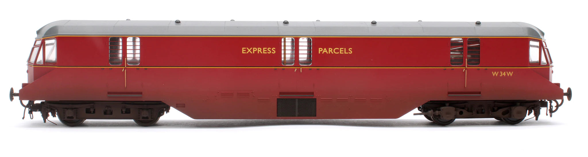 GWR AEC -rautavaunu - BR Crimson - 34 - OO-mittakaava - Sään kuluttama