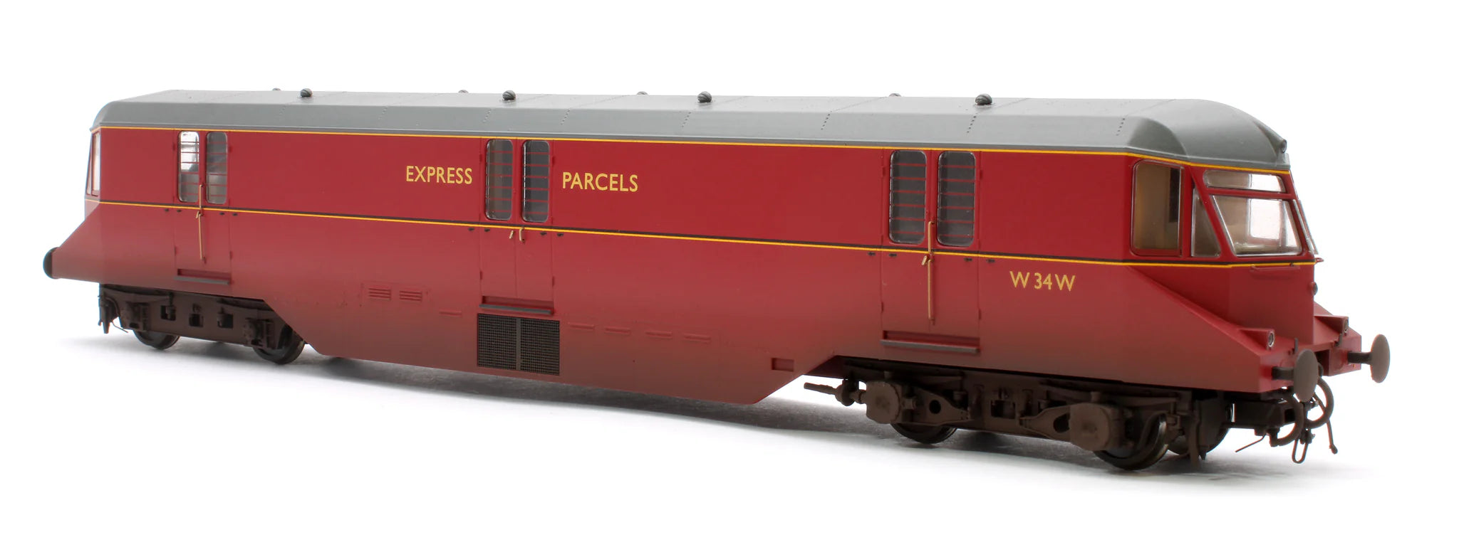 GWR AEC -rautavaunu - BR Crimson - 34 - OO-mittakaava - Sään kuluttama