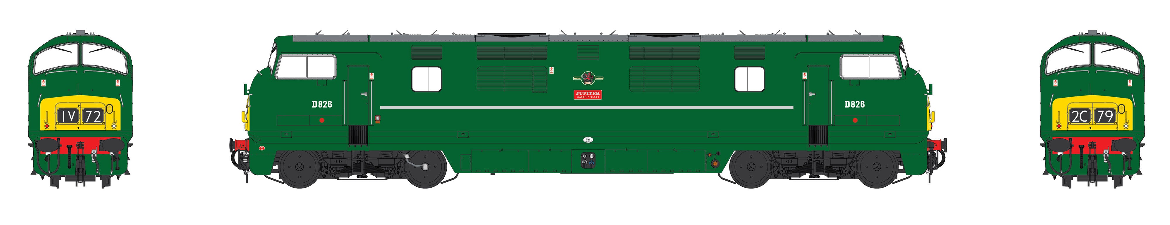 Class 42 - BR Green - D826 - OO Scale